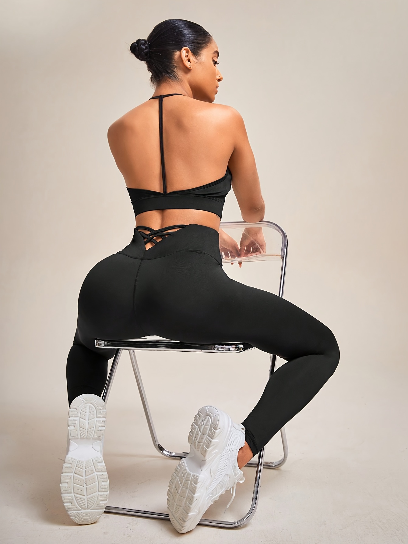 Women Sports Yoga Cropped Active Pants Sexy Solid Color Hip Lifting High  Waist With Pockets,Lady Leggings Female Lounge Workout Running Butt Lift