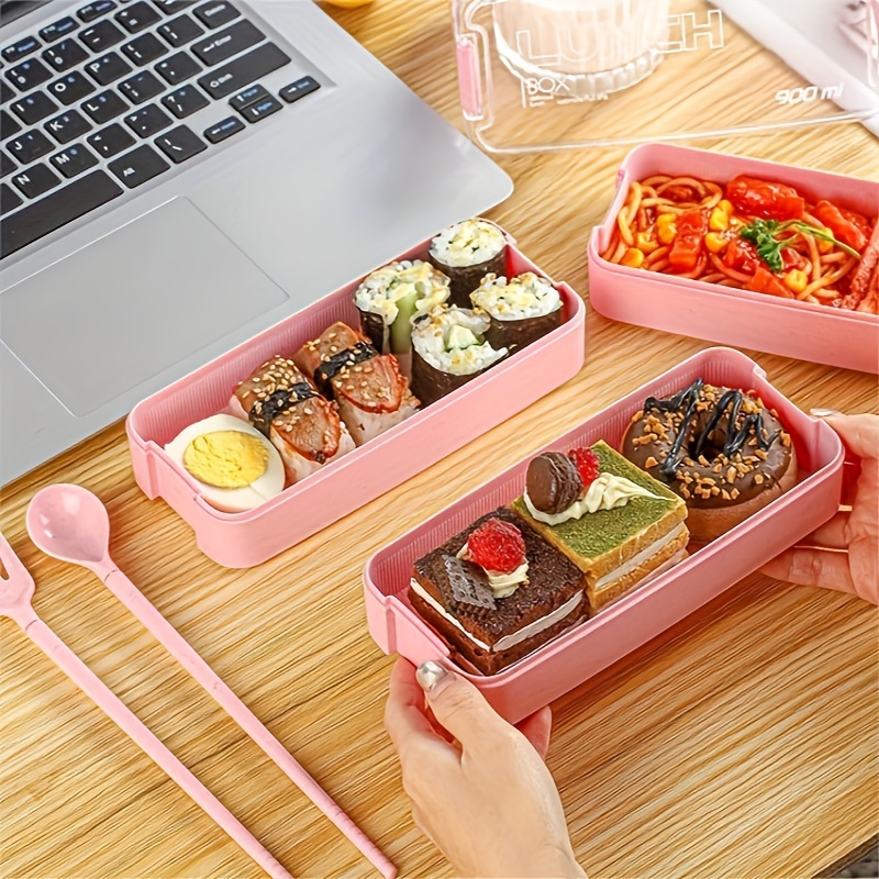 Portable 3 layer Japanese Lunch Box With Utensils Keep Food - Temu