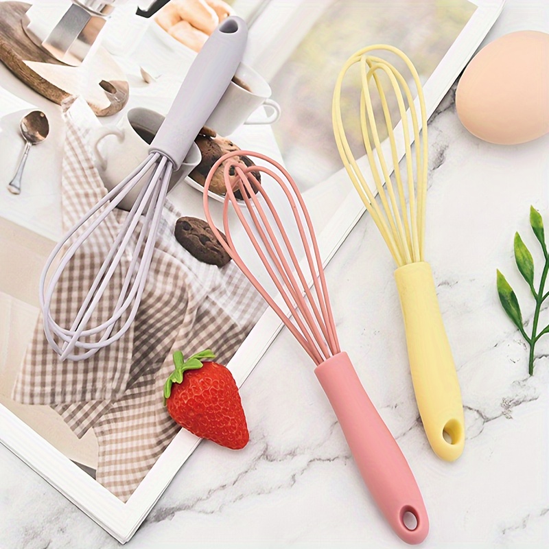 Kitchen Tools Pink Silicone Scraper Oil Brush Egg Whisk Spatula Silico –  TheTrendWillOut