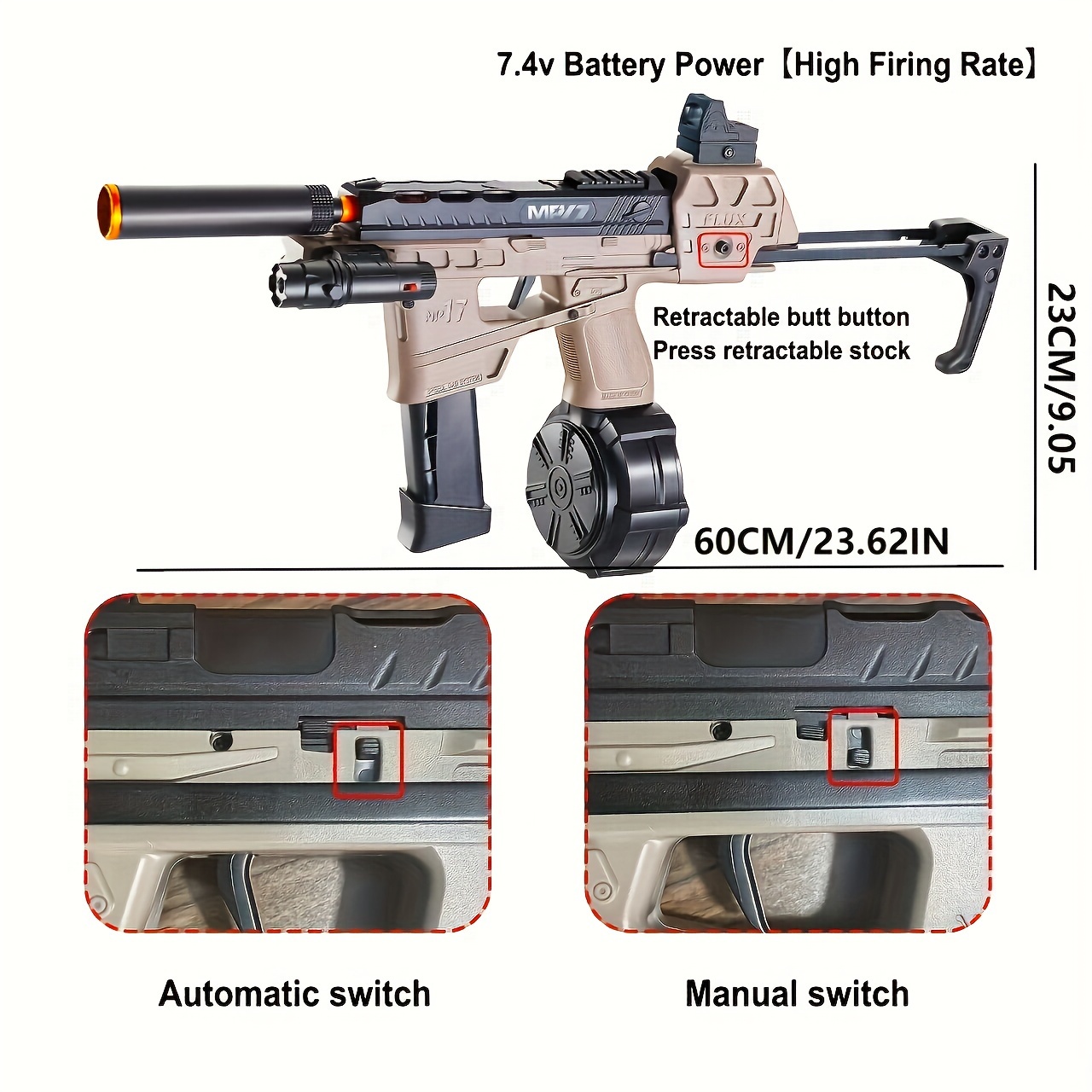 Mp17 Pistola Bolas Eléctrica [versión Mejorada Disparo - Temu