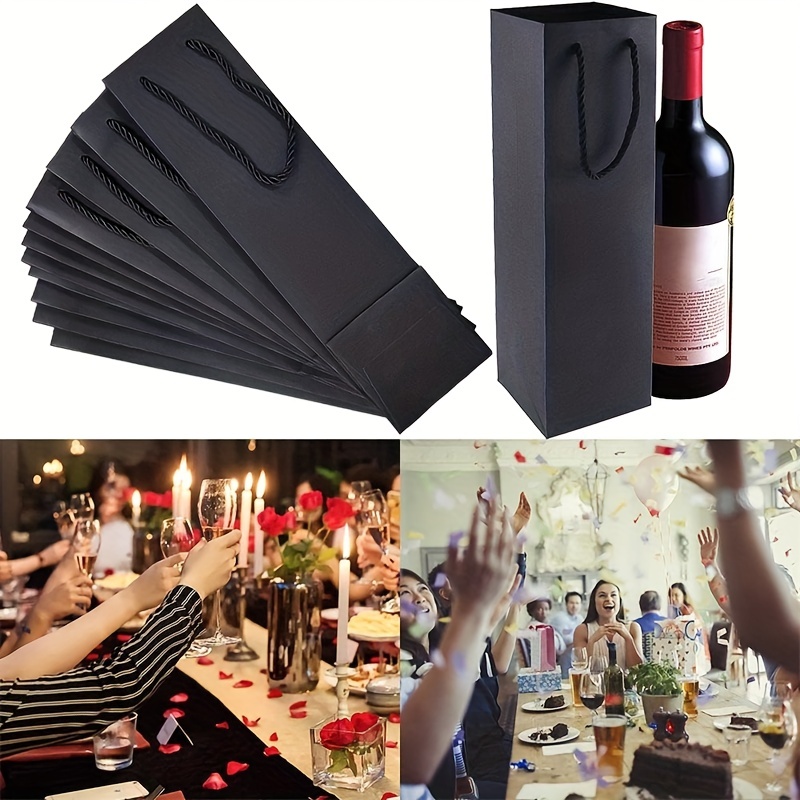 12 Bolsas Papel Regalo Vino Asa Fuerte Adecuadas Bodas - Temu Chile