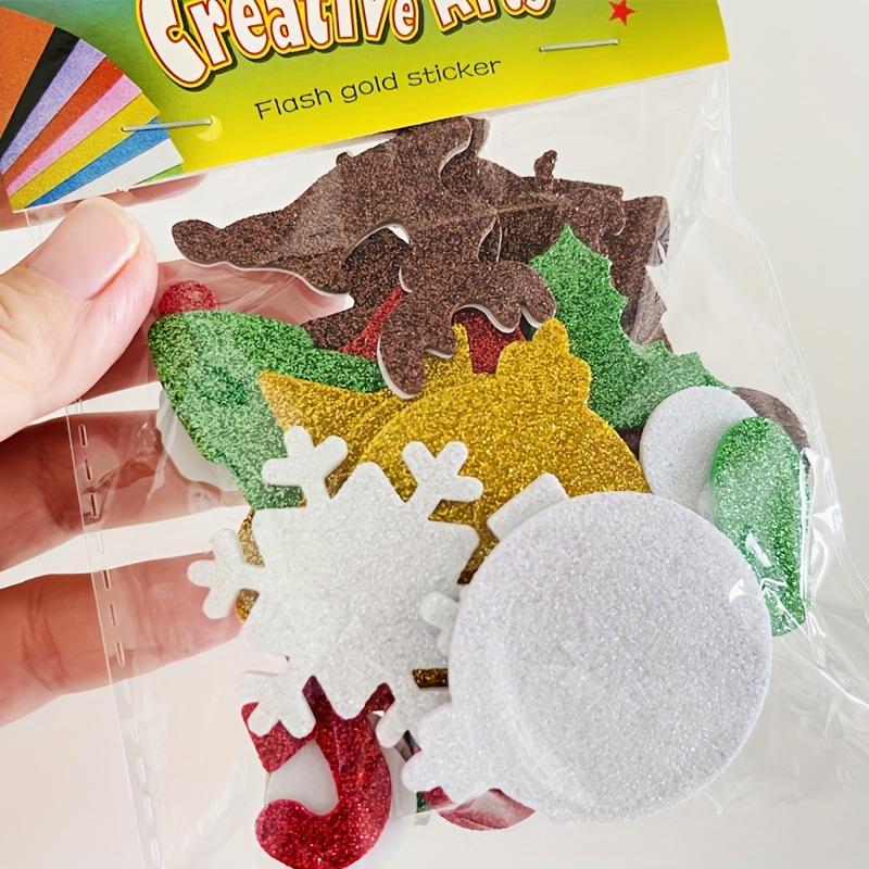 Craspire Christmas Theme Sparkle EVA Self-Adhesive Star Stickers, Foam –  CRASPIRE