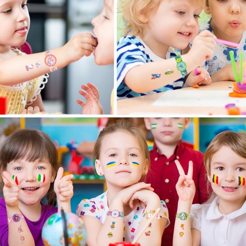 10sheets Kids Temporary Tattoo Stickers Boy Girl Favourite Toys Watch  Tattoos For Arm Body Hand Cartoon Waterproof Tattoos Cosplay Makeup  Cosmetics - Toys & Games - Temu