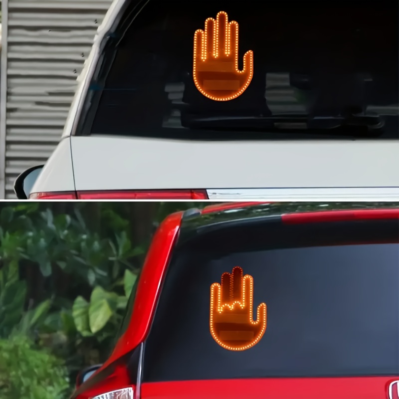 Car Finger Light New LED Iluminado Señal De Ira En La - Temu