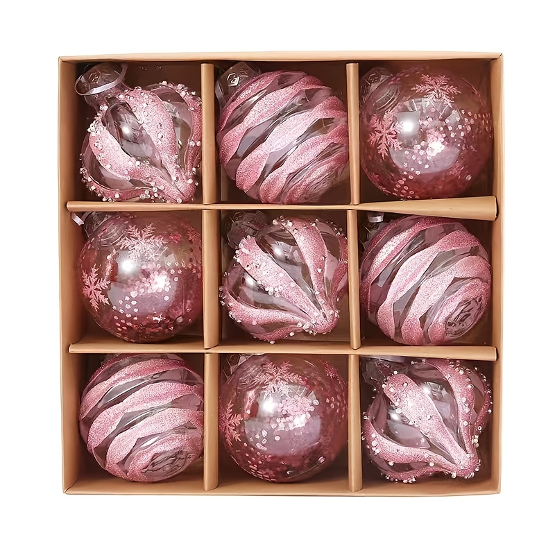 TEMU 9pcs/set Christmas Decoration Ball, Christmas Decoration Pendant, Prom Ornament, Christmas Gift Box Set, Christmas Decorative Supplies Sites
