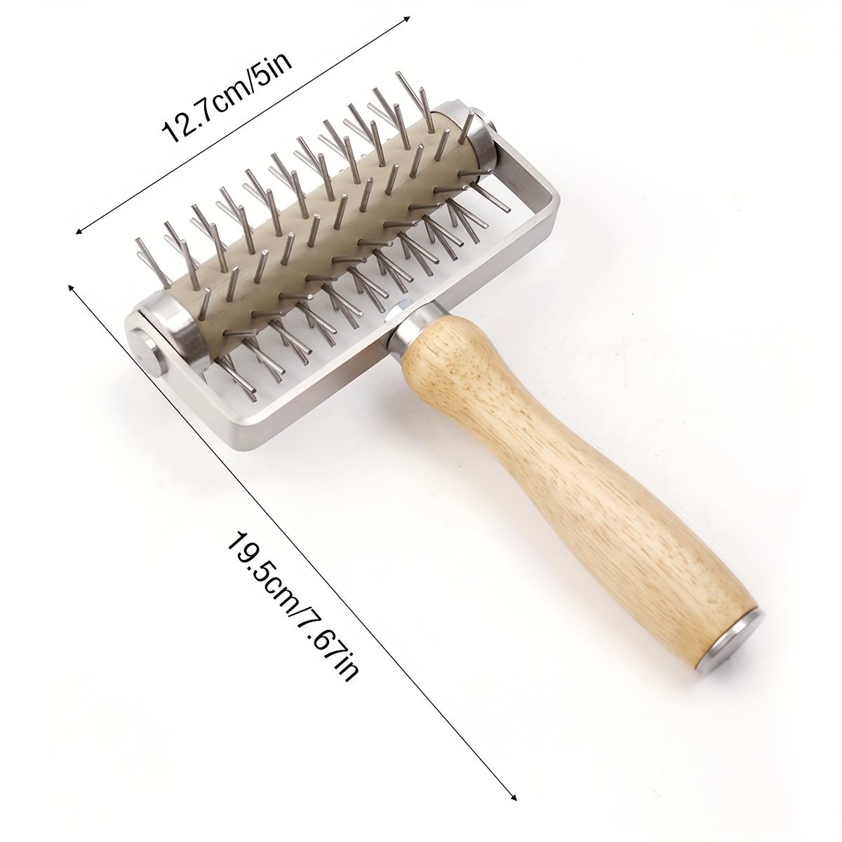 1pc Roller Cutter Rolling Pin Stainless Steel 430 Handle Pizza Perforator Baking Tool Pastry Lattice Roller Needle Car Dough Biscuit