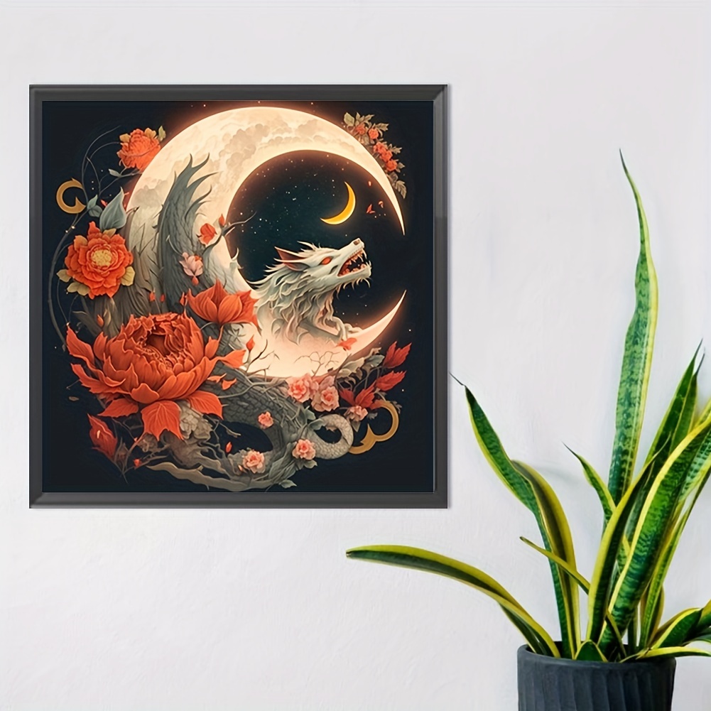 Moon Wolf, Diamond Painting