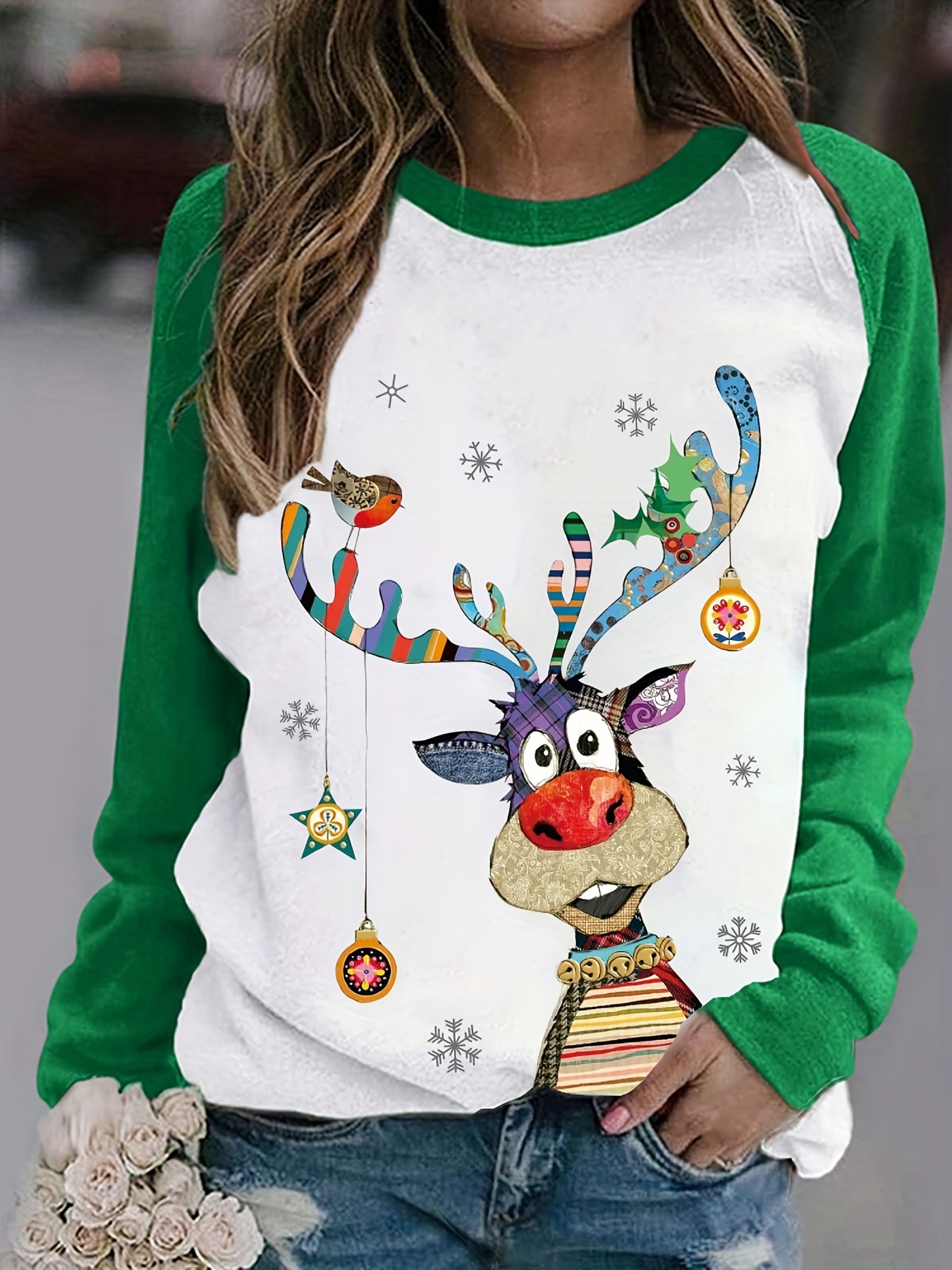 Fall Tops for Women, Womens Christmas Shirt Scoop Neck Christmas