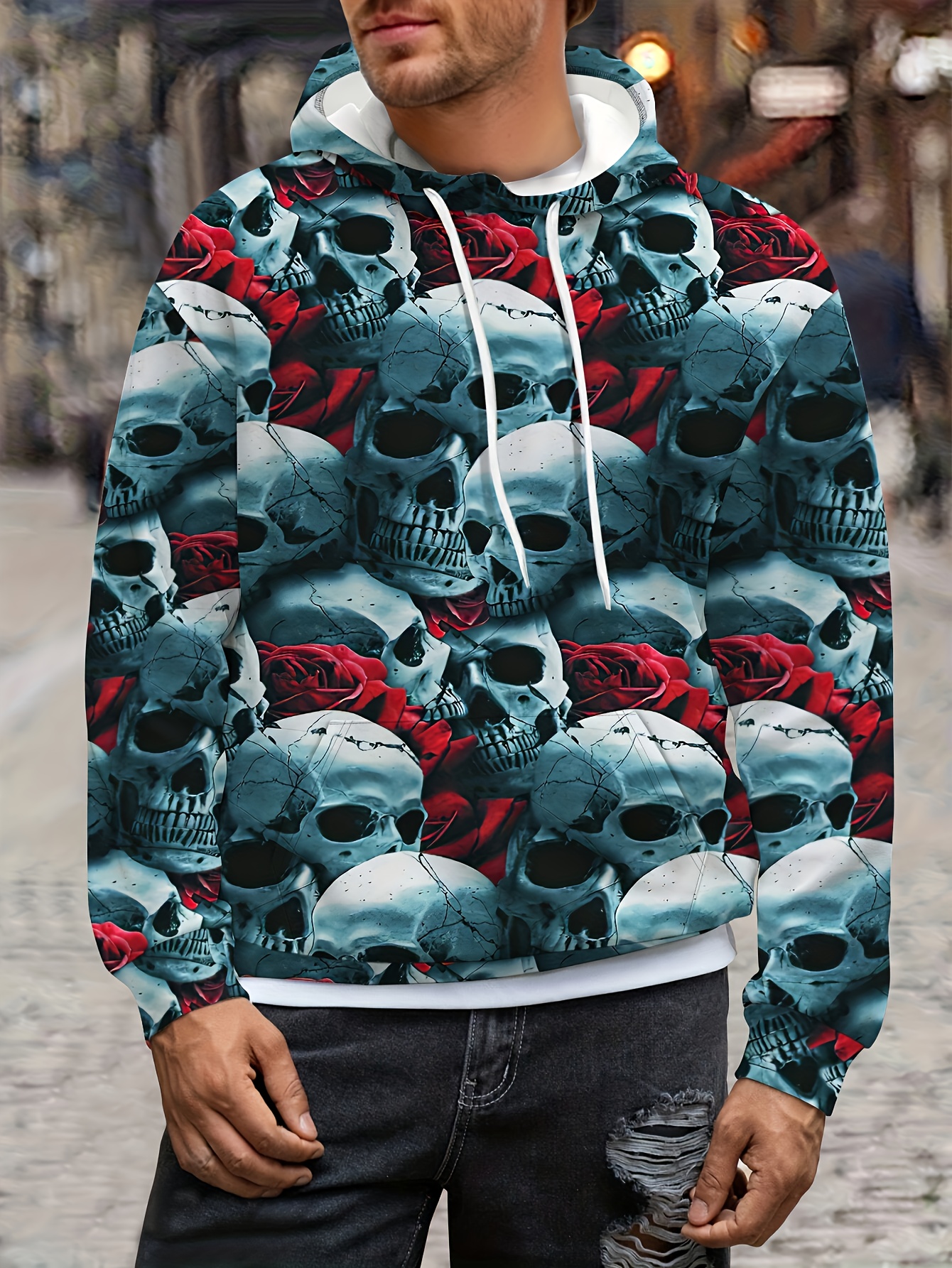 Skull discount head hoodie