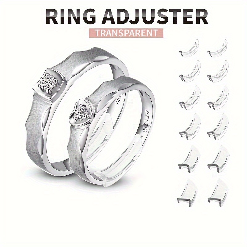 Ring Re-sizer 8 Sizes/Set Invisible Ring Size Adjuster Silicone Reducer  Transparent Spacer Multiple Models Ring Sizer for Loose