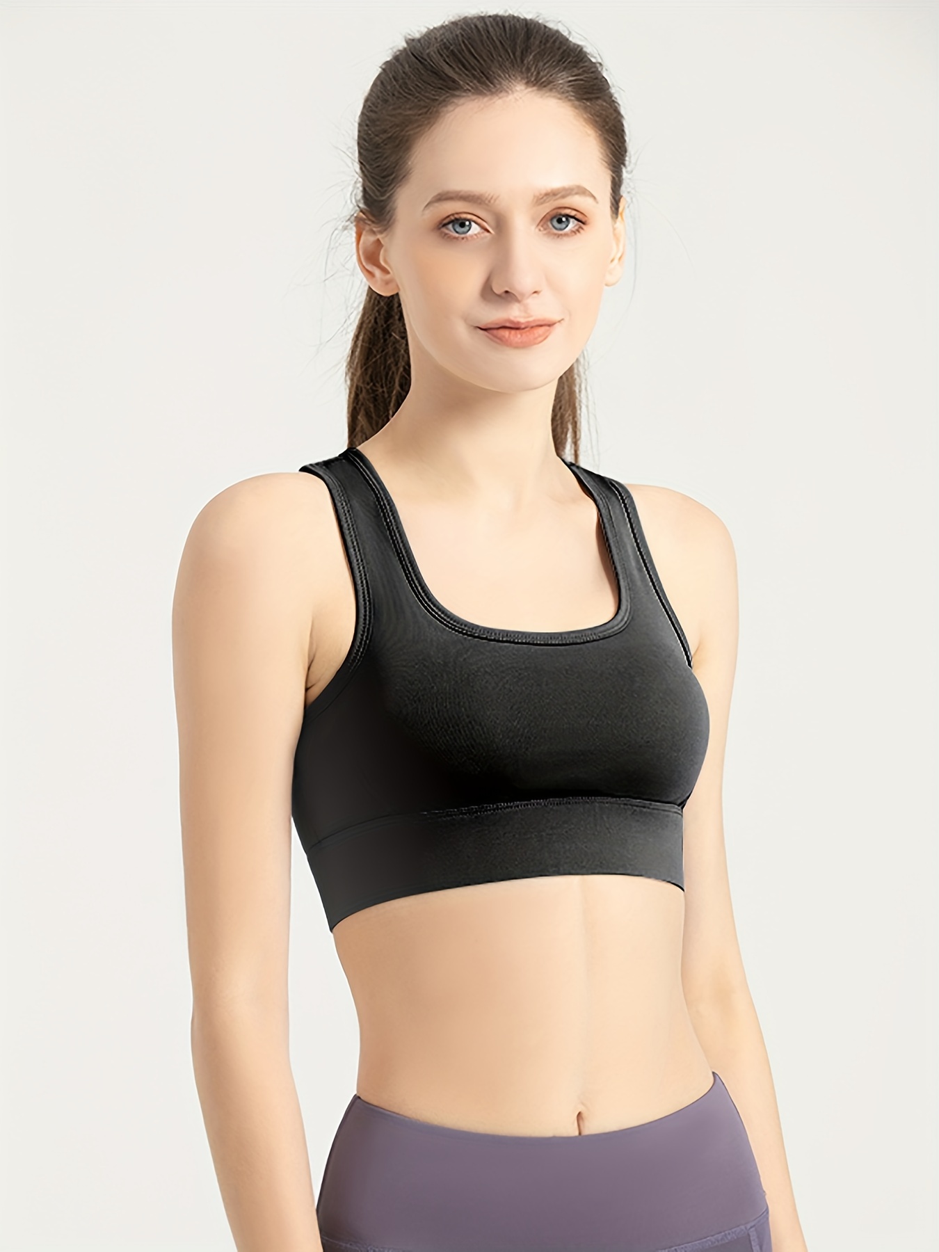 Solid Color Push Bra High Impact Adjustable Breasted - Temu