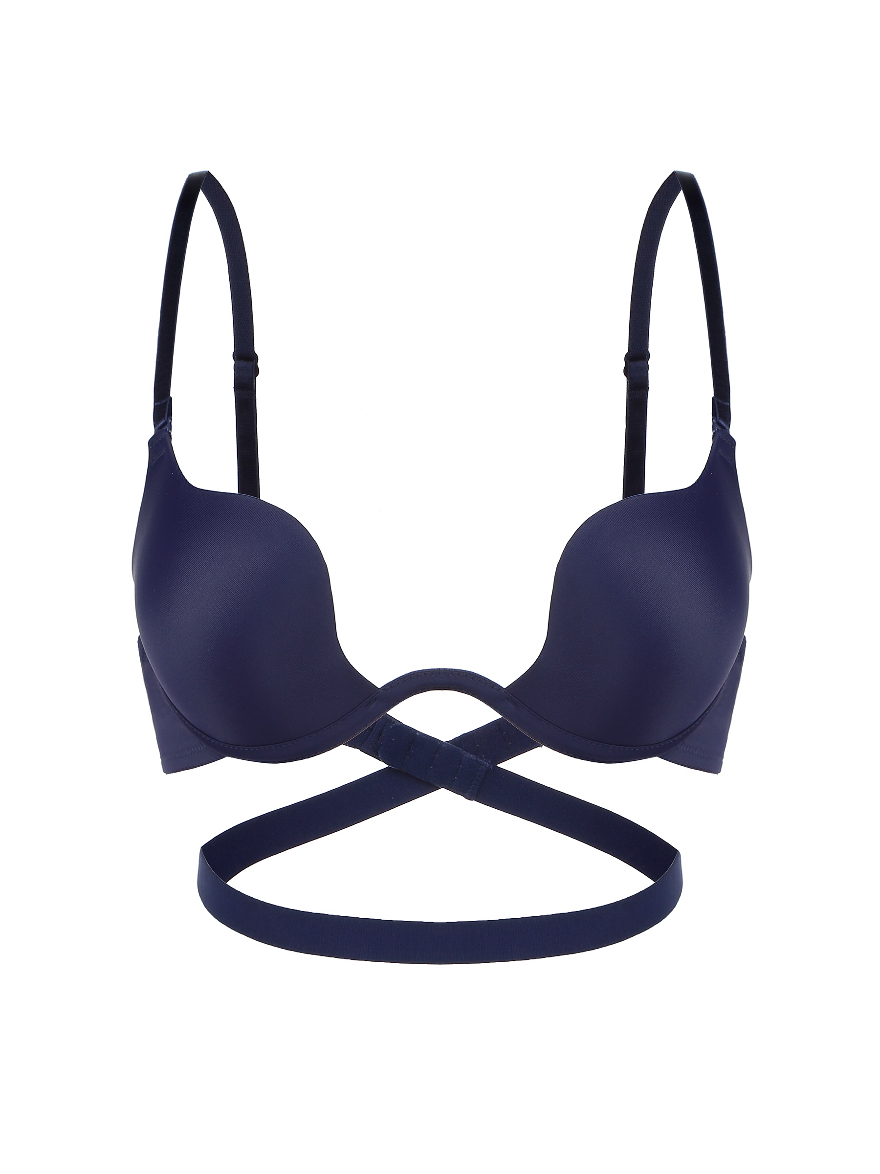 Simple Solid Scoop Bra Comfy Breathable Push Plunge Bra - Temu