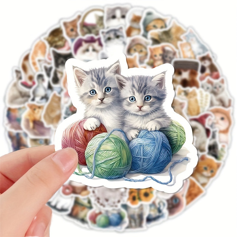 

103pcs Cute Cat Graffiti Stickers For Tablet Laptop Water Cup Suitcase Notebook Hand Account