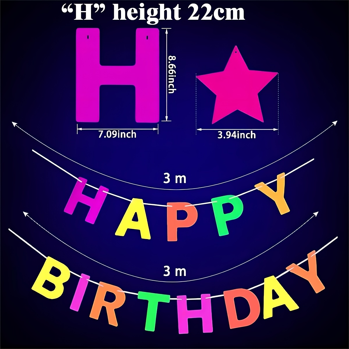 Papel para Regalo Happy Birthday Neon - Kawaii Party Depot