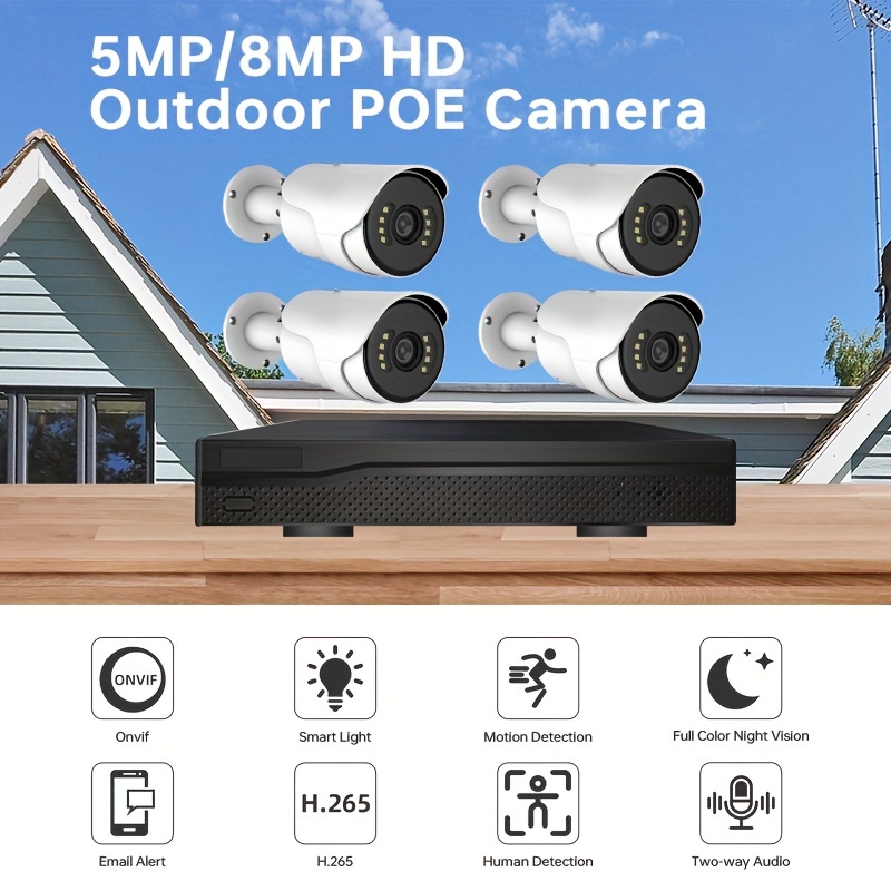 Caméra Surveillance Filaire PoE Extérieure 8MP 4K Détection