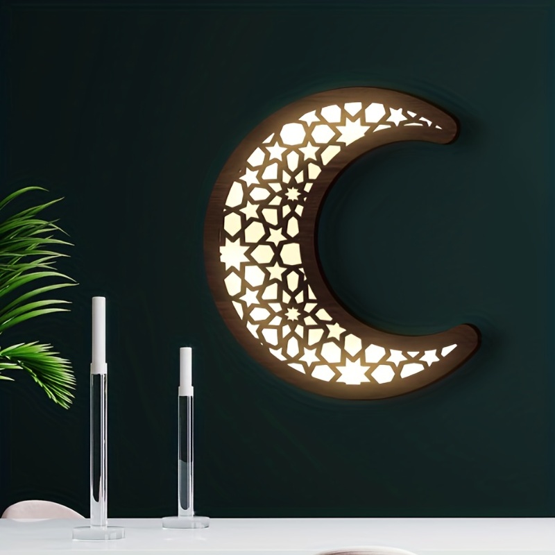 Kreative Mond-blumen-nachtlicht-led-lampe, Holz-hängeschild,  Festival-heimdekoration, 24/7 Kundenservice