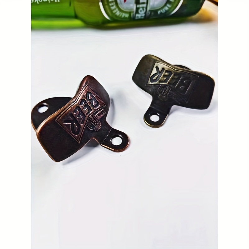 1pc, Retro Bottle Opener, Wall Mounted Vintage Metal Ice Cold Beer Opener,  Wall Decorative Beer Opener For Bar, Pub, BBQ, Home Bar, Kitchen Gadgets, B