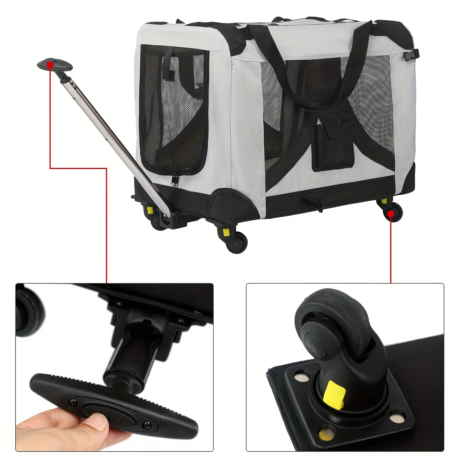 Extra Large Portable Pet Trolley Case, Detachable Dog Trolley Case, Large  Foldable Pet Bag Cat Travel Carrier Bag - Temu