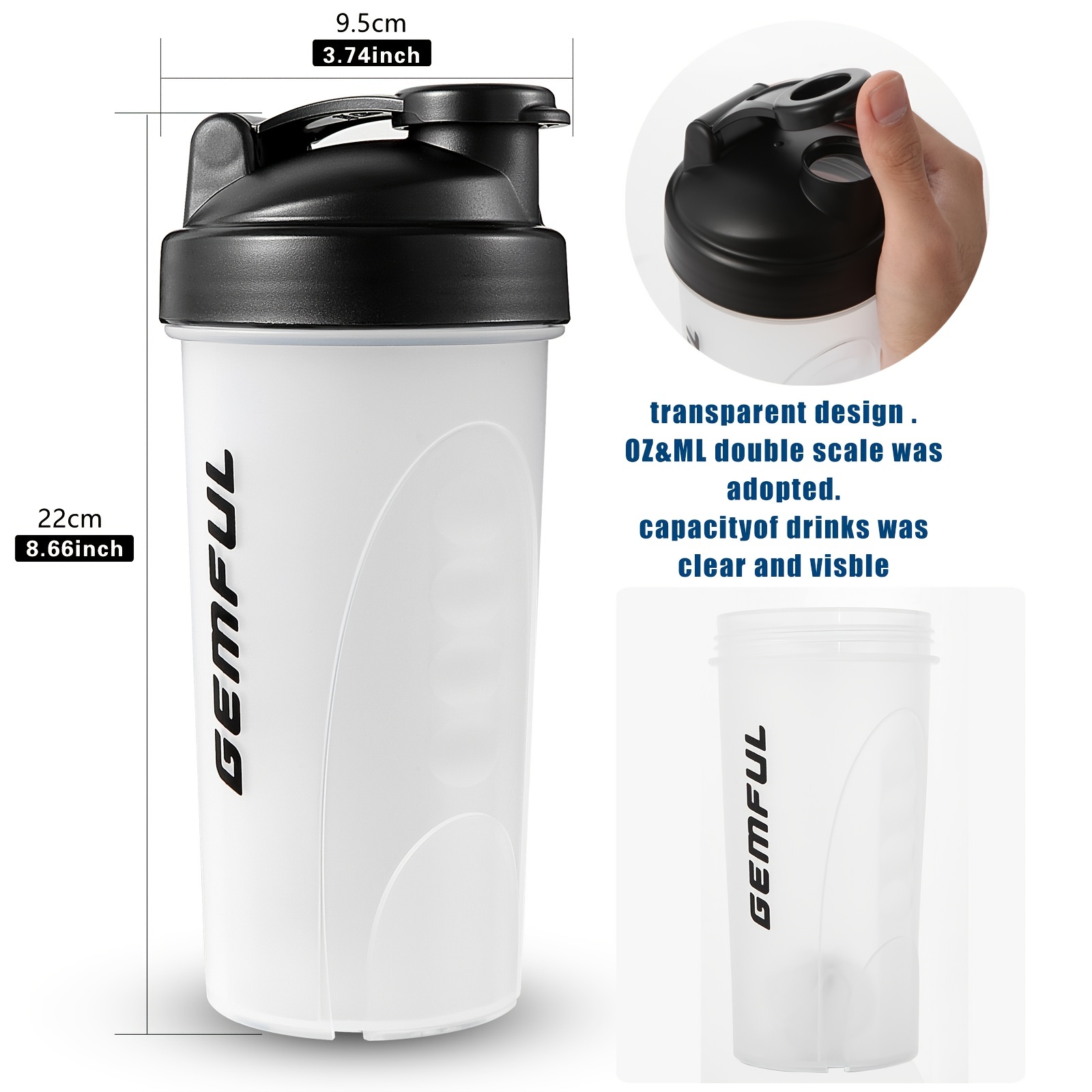 2pcs Leakproof Shaker Bottle With Lid Water Bottle For - Temu