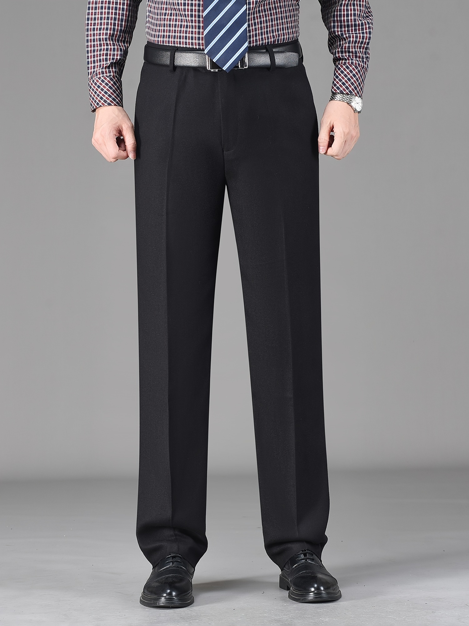 Trendy Solid Men's Slim Fit Long Pants Side Zipper Design - Temu