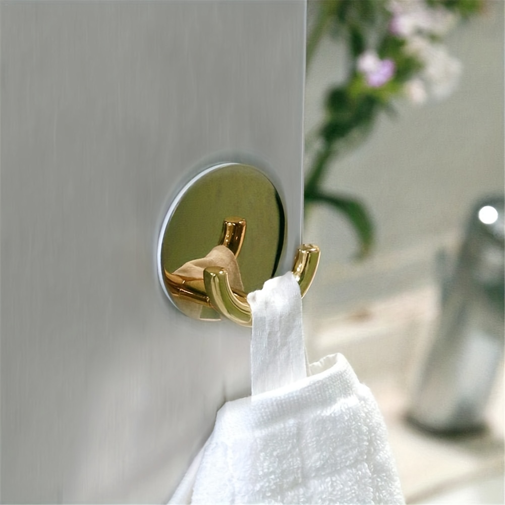 BATHROOM DOUBLE ROBE Hook Towel Hat Holder Wall Mount Hanger Round