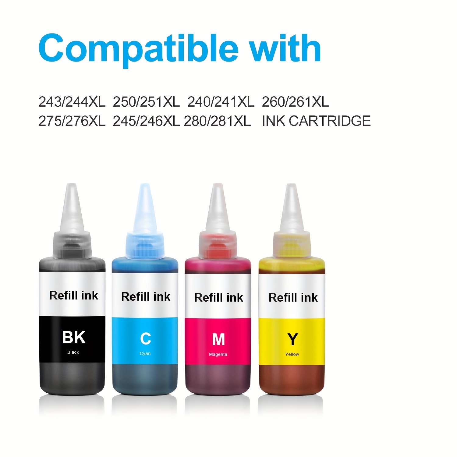 Refill Ink For Epson Ink Cartridges 4 Bottles Of Each - Temu