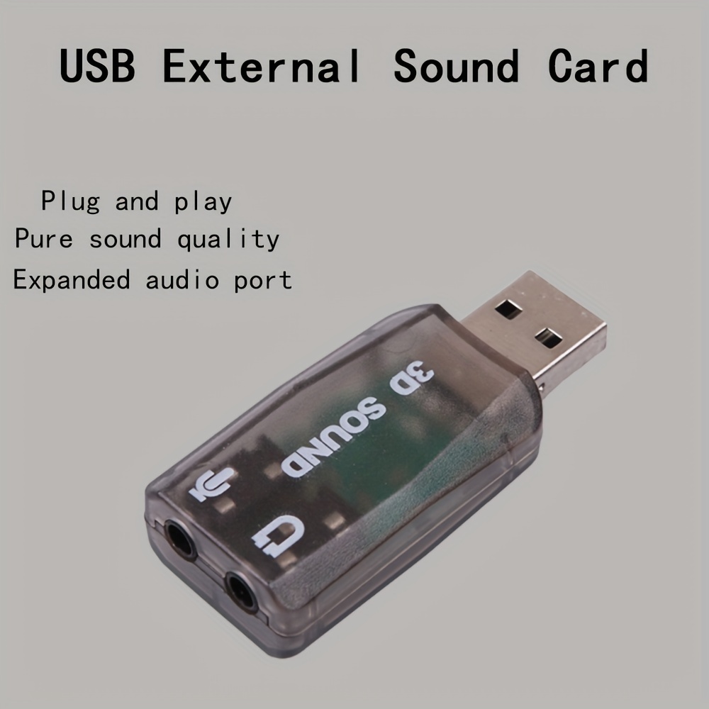 Comprar Tarjeta de sonido externa de 7.1 canales Mini 3.5MM USB 2.0 Estéreo  Sonido 3D Interfaz de auriculares Micrófono Adaptador de altavoz de audio  Teléfono Tableta