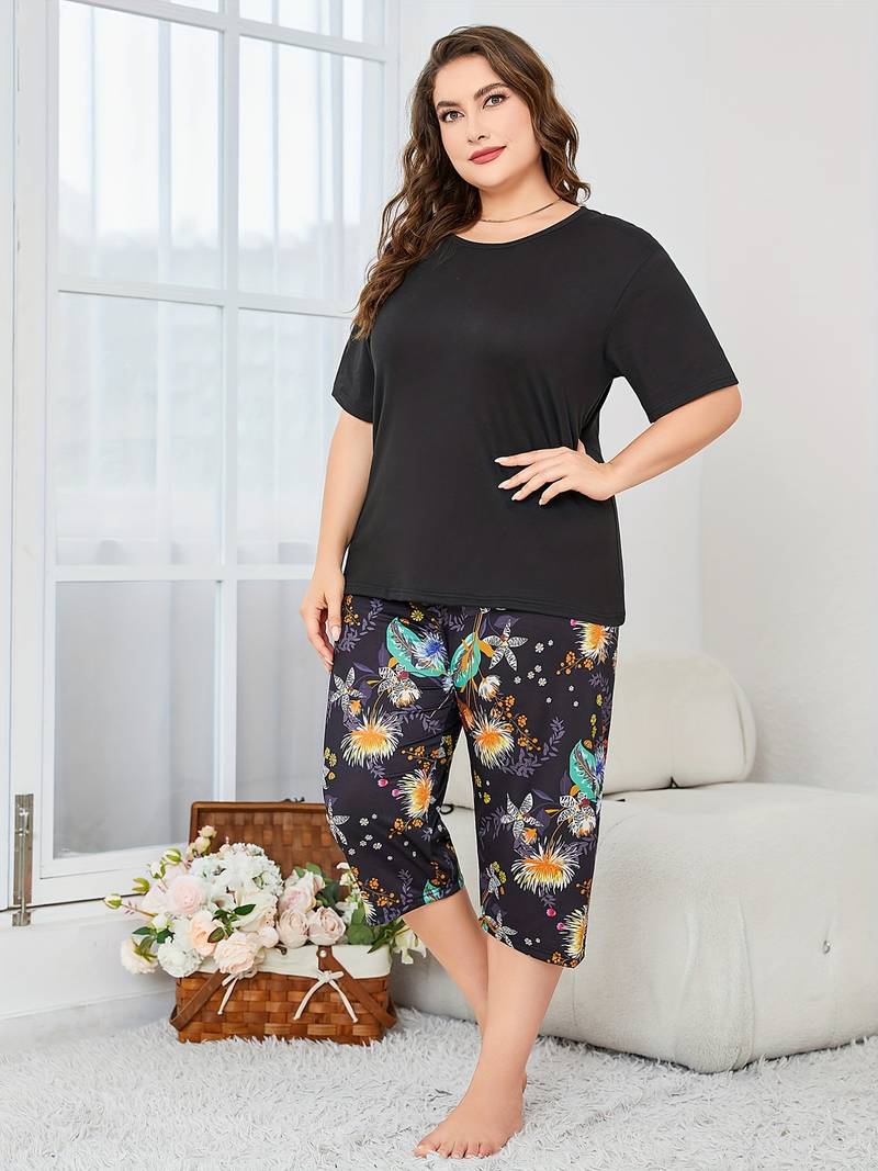 Pajama Bottoms Womens Pajamas With Capri Pants TINZ Women Pajamas