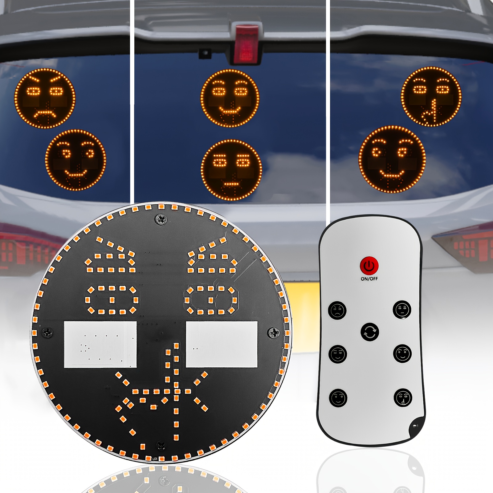 Lumière de geste de doigt avec télécommande 2023 - Lumière LED pour vitre  arrière de voiture - Gadgets de voiture amusants et panneaux de