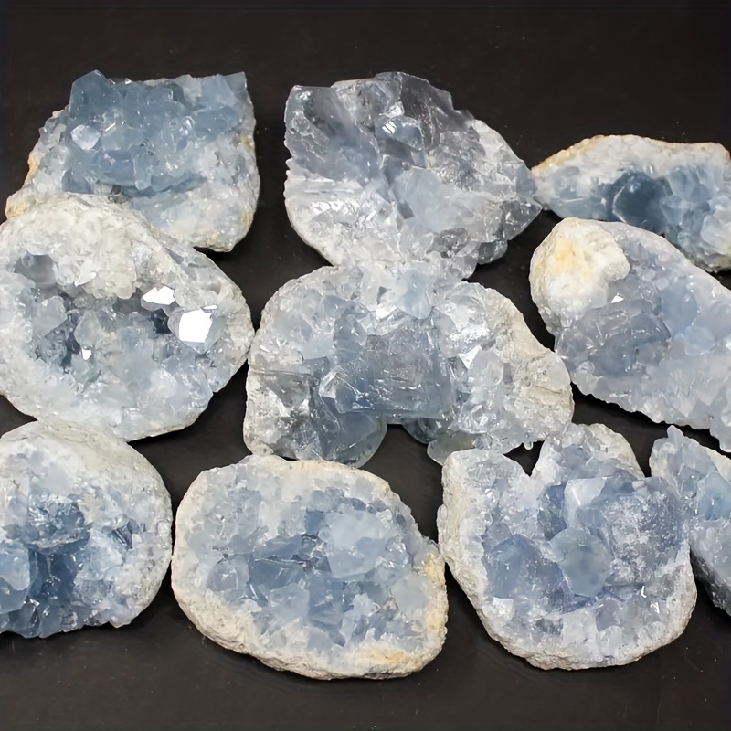 Blue Cluster Crystal Gem Natural Stone Healing Mineral Specimen