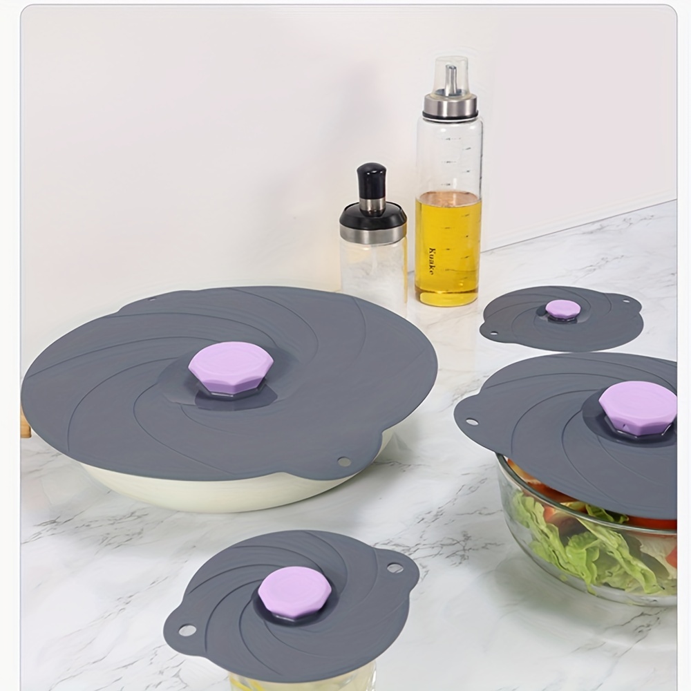 Silicone Lids Microwave Splatter Cover, Reusable Heat Resistant Food  Suction Lid, Kitchen Accessories - Temu