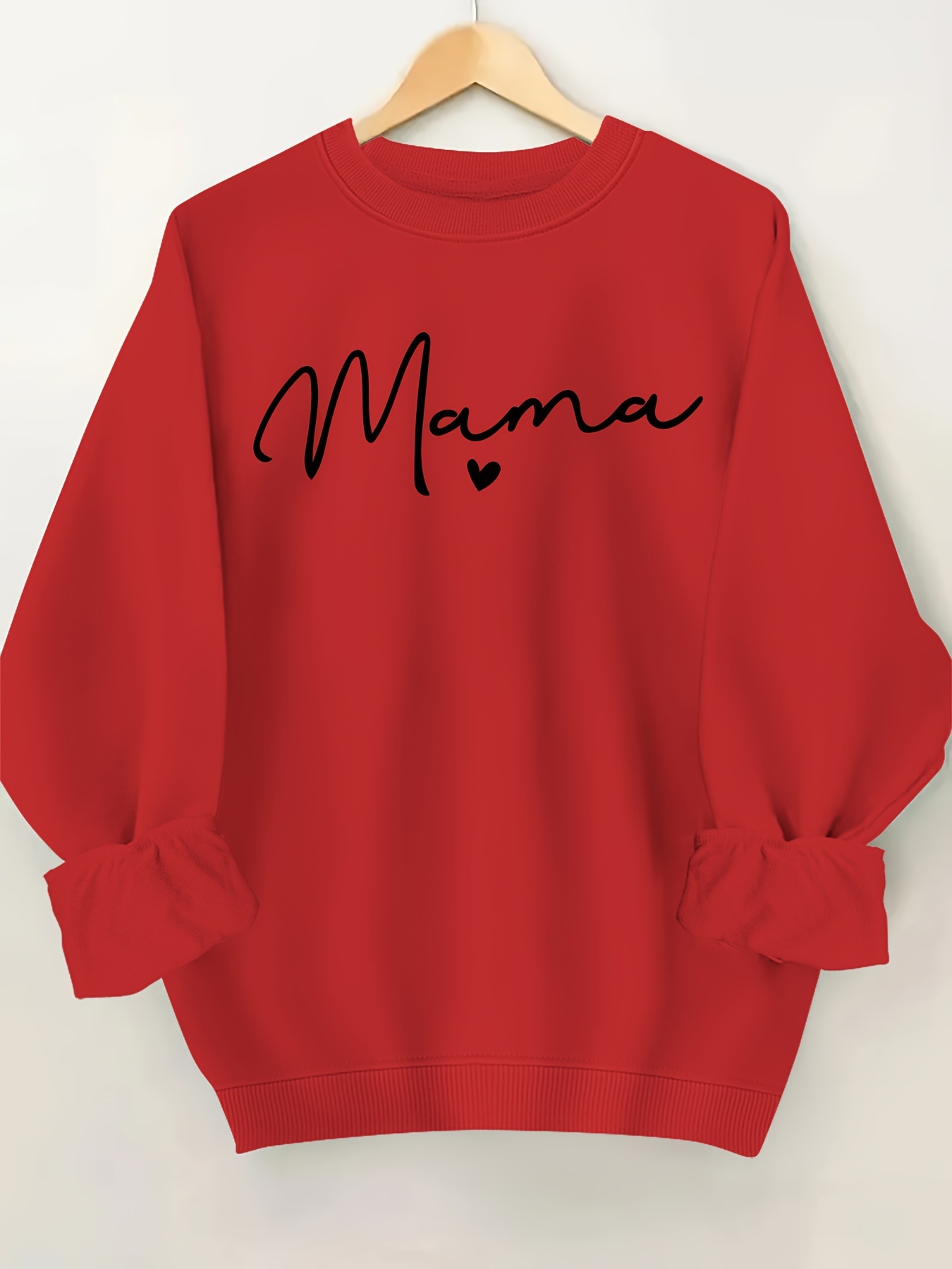 Plus Size Mama Letter Print Sweatshirt Casual Long Sleeve Temu