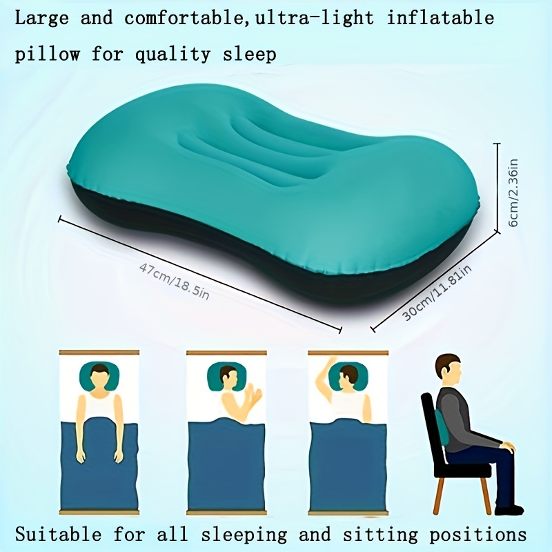 1pc Inflatable Camping Pillow, Multi-functional Travel Pillow