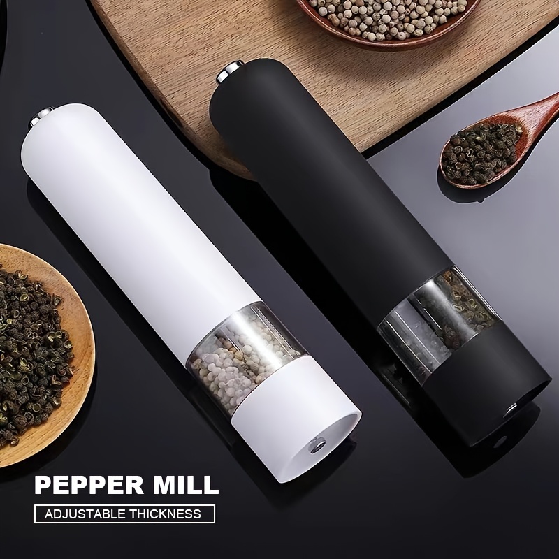 Silvery Black Pepper Grinder, Divine Tool For Frying Steak Seasoning Can, Black  Pepper Grinder, Electric Sea Salt Grinder - Temu