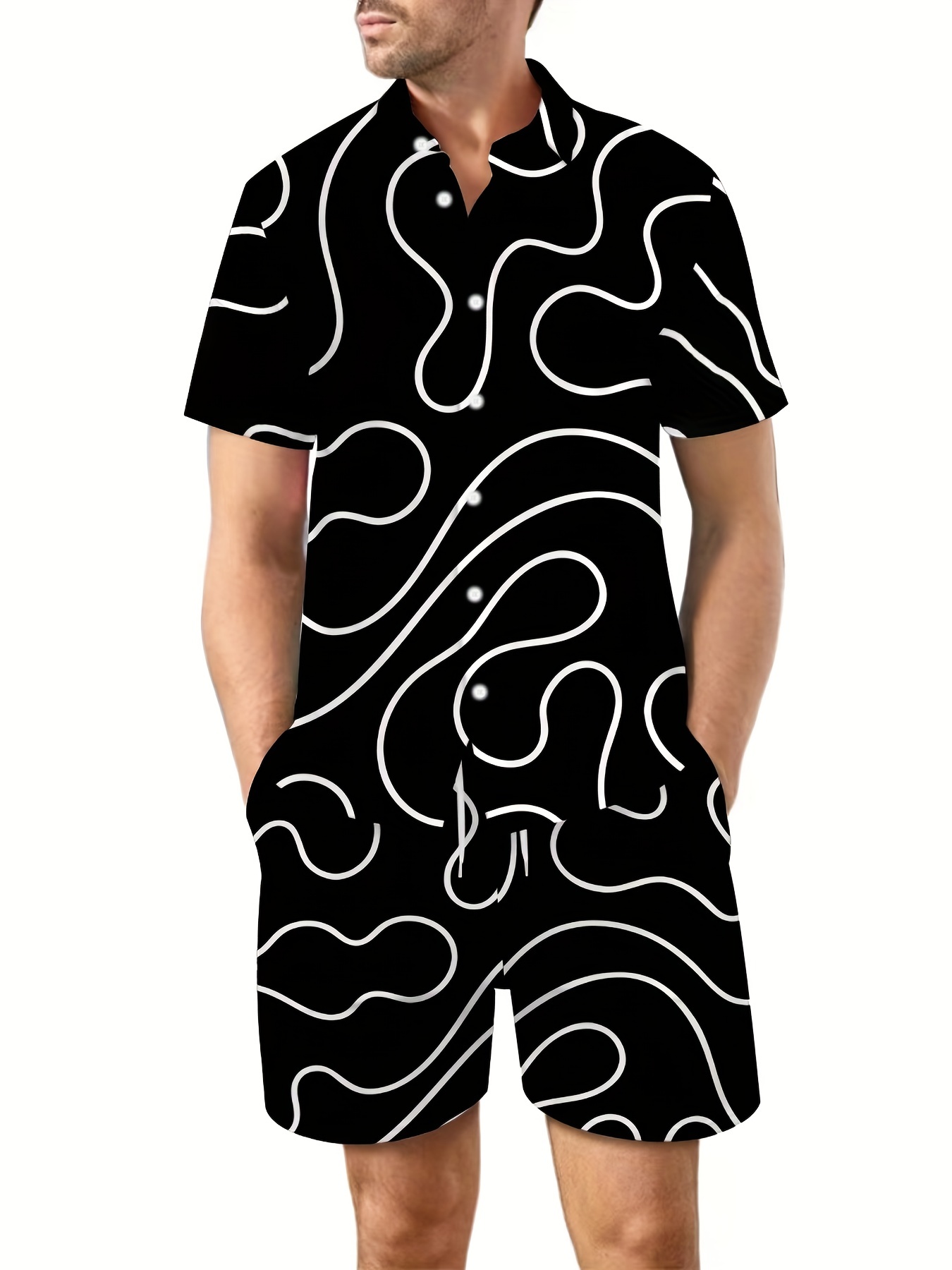 Men's Novelty Pajamas Loungewear Set, Sportswear 2 Pieces Tracksuit, Eagle  Pattern Print Casual Graphic T-shirts Tops & Pants Set