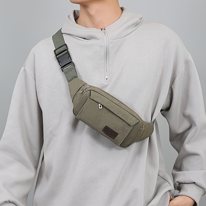 Riñonera Con Múltiples Bolsillos Para Hombre Bolso Diagonal - Temu