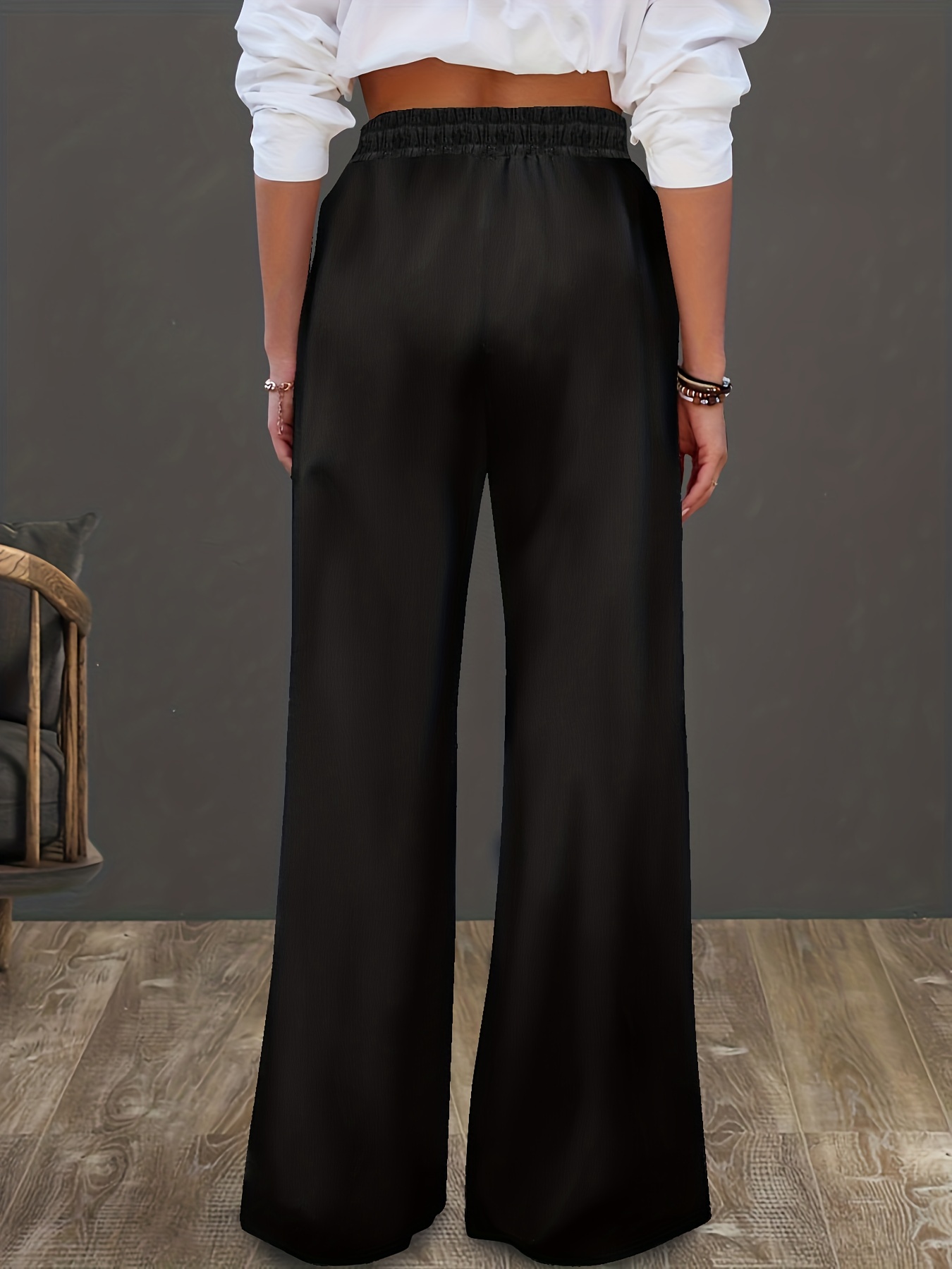 Drawstring Wide Leg Pants Casual Loose Pants Spring Summer - Temu