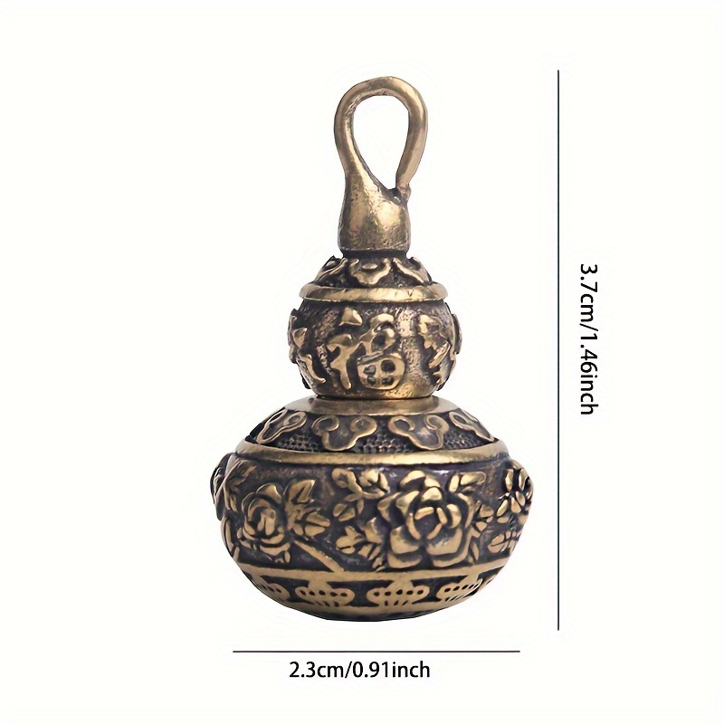 Handmade Pure Copper Gourd Keychain, Feng Shui Pendant