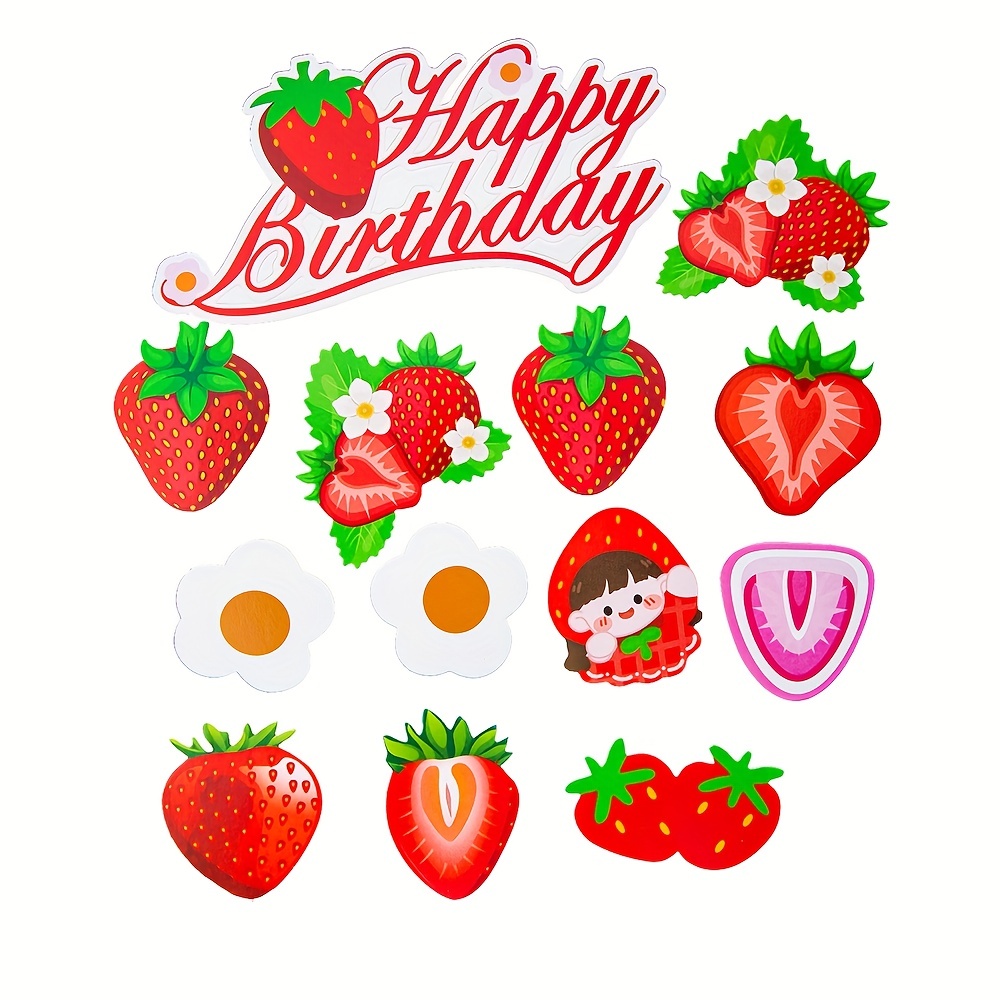 13 Pezzi, Decorazioni Per Dolci Al Primo Compleanno Con Tema Di Fragole, Decorazioni  Per Cupcake A Forma Di Fragola Per Feste A Tema Fragola, Risparmia Denaro  Su Temu