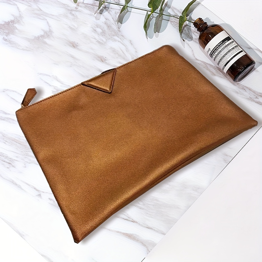 Brown leather outlet envelope clutch