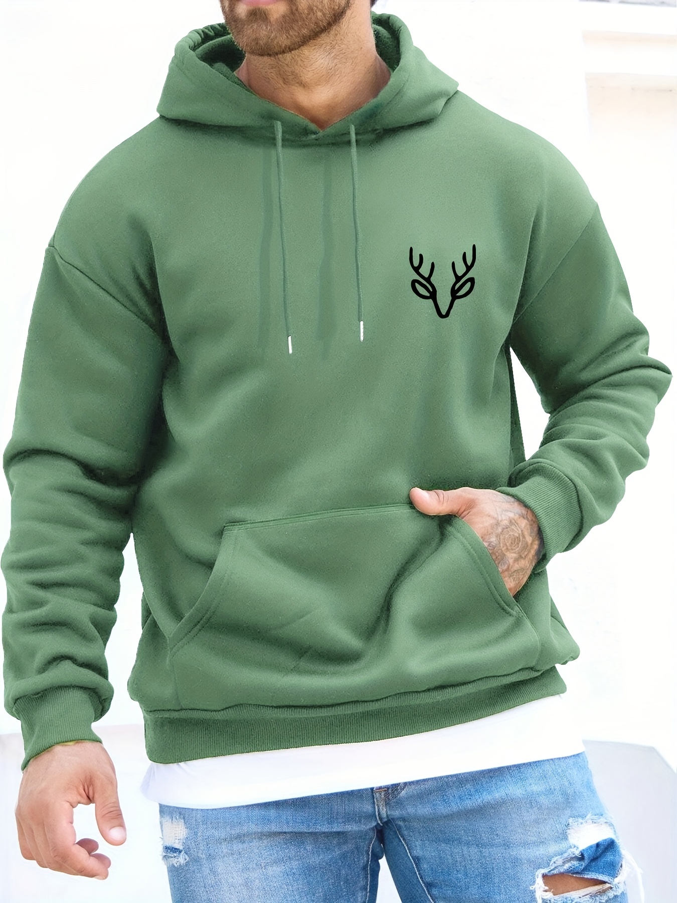 Forest green graphic hoodie hot sale