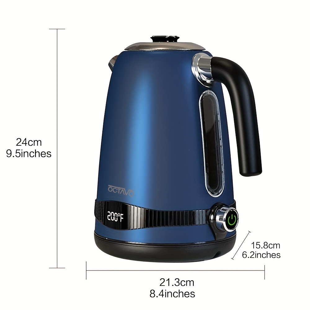 Electric Kettle,1.7L Glass Boiler Electric Tea Kettle with Blue LED  Indicator Light, Cordless Teapot Tea Heater,304 Stainless Steel Hot Water  Kettle Auto-Shut Off & Boil-Dry Protection 