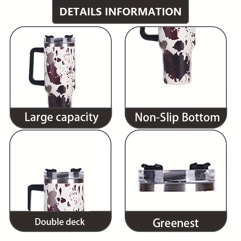 Cow Print Double Layer Tumbler Vacuum Insulated Stainless - Temu