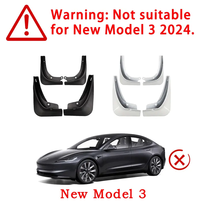 Model 3/y Mud Flaps No Drilling Required Mud Guards - Temu
