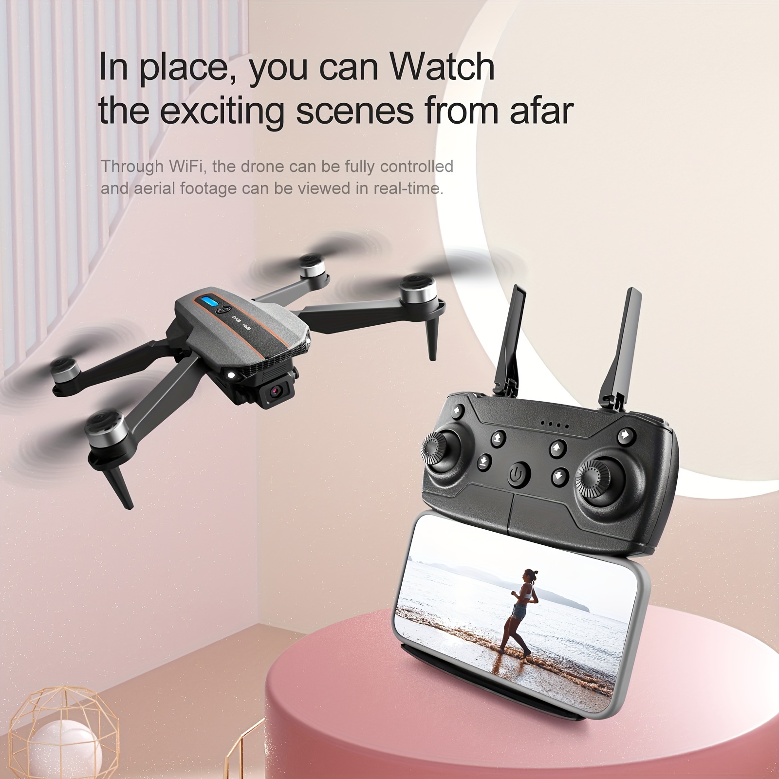 s91 remote remote control drone with hd dual camera adjustable headless mode track flying one key surround smart follow brushless motor drone self with optical flow positioning function details 11
