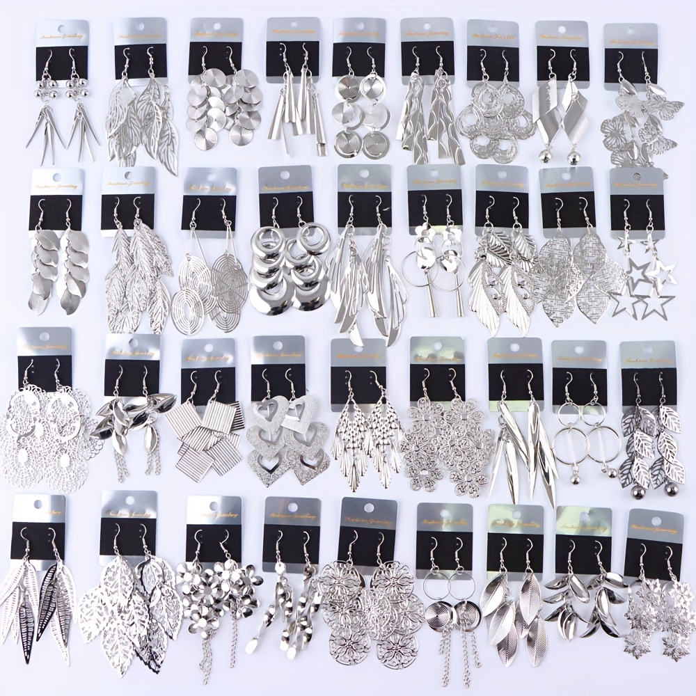 E-shop 12 Paar Mode Böhmische Trendy Quadratische Schmetterling Tropfen Anhänger Ohrringe Gemischter Stil Charme Damen Schmuck Party Urlaubsgeschenk