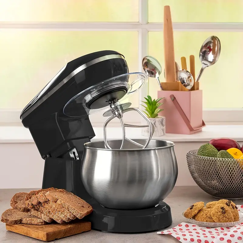 5-in-1 Electric Stand Mixer, 6.5 Qt 6-speed Kitchen Mixer With Pulse  Button, Attachments Include 6.5 Qt Bowl, Metal Beater, Dough Hook, Wire Egg  Whisk Splash Guard Spatula, Pulse Led Power Kitchen Stuff