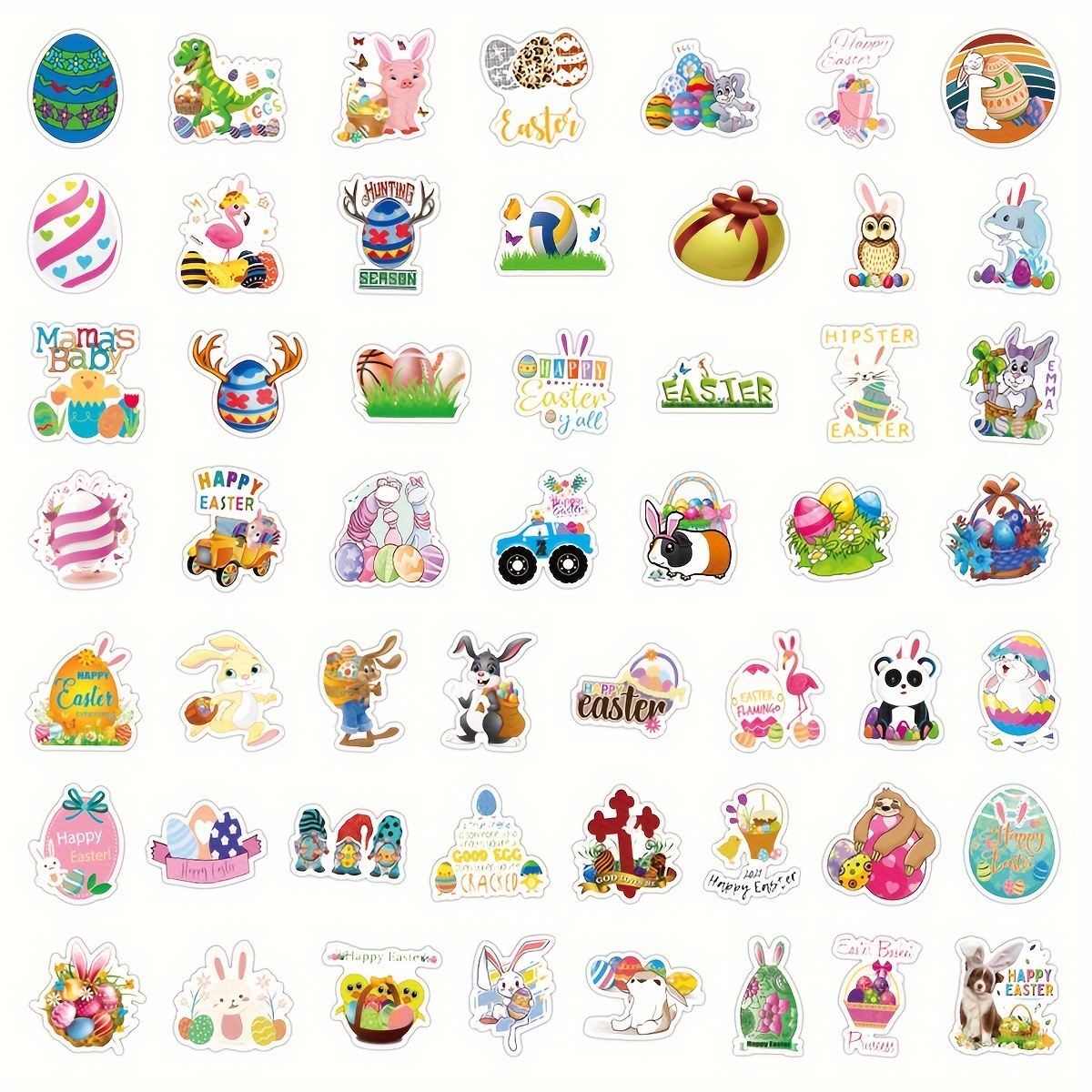 Easter Egg Stickers Cute Aesthetic Vinyl Waterproof Stickers Temu