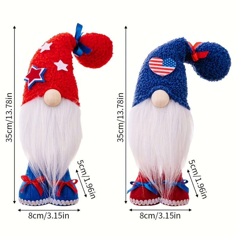 Sdjma 4th of July Patriotic Gnomes for Memorial Day Decorations American Flag Star Stripes Gnomes Swedish Tomte Elf Dwarf Gift for Independence