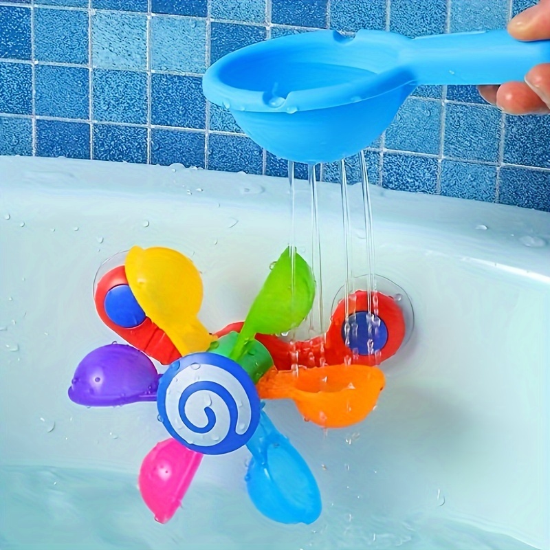 Juguetes de baño para niños pequeños de 18 meses, juguetes de bañera de  agua para bebés con ducha, juguetes flotantes de cuerda y juguetes de juego  de